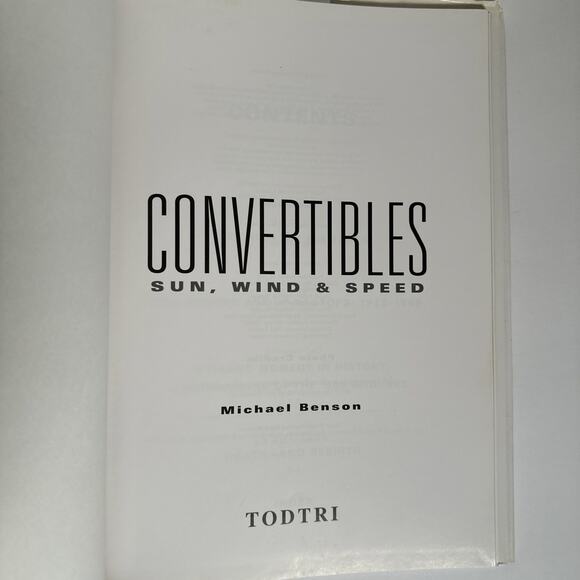 Convertibles : Sun, Wind and Speed by Michael Benson 1998 Hardcover - Picture 8 of 11